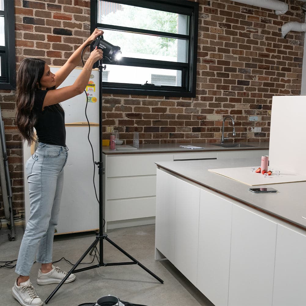 Spectrum 280cm Heavy Duty Air Cushioned Light Stand (Black)