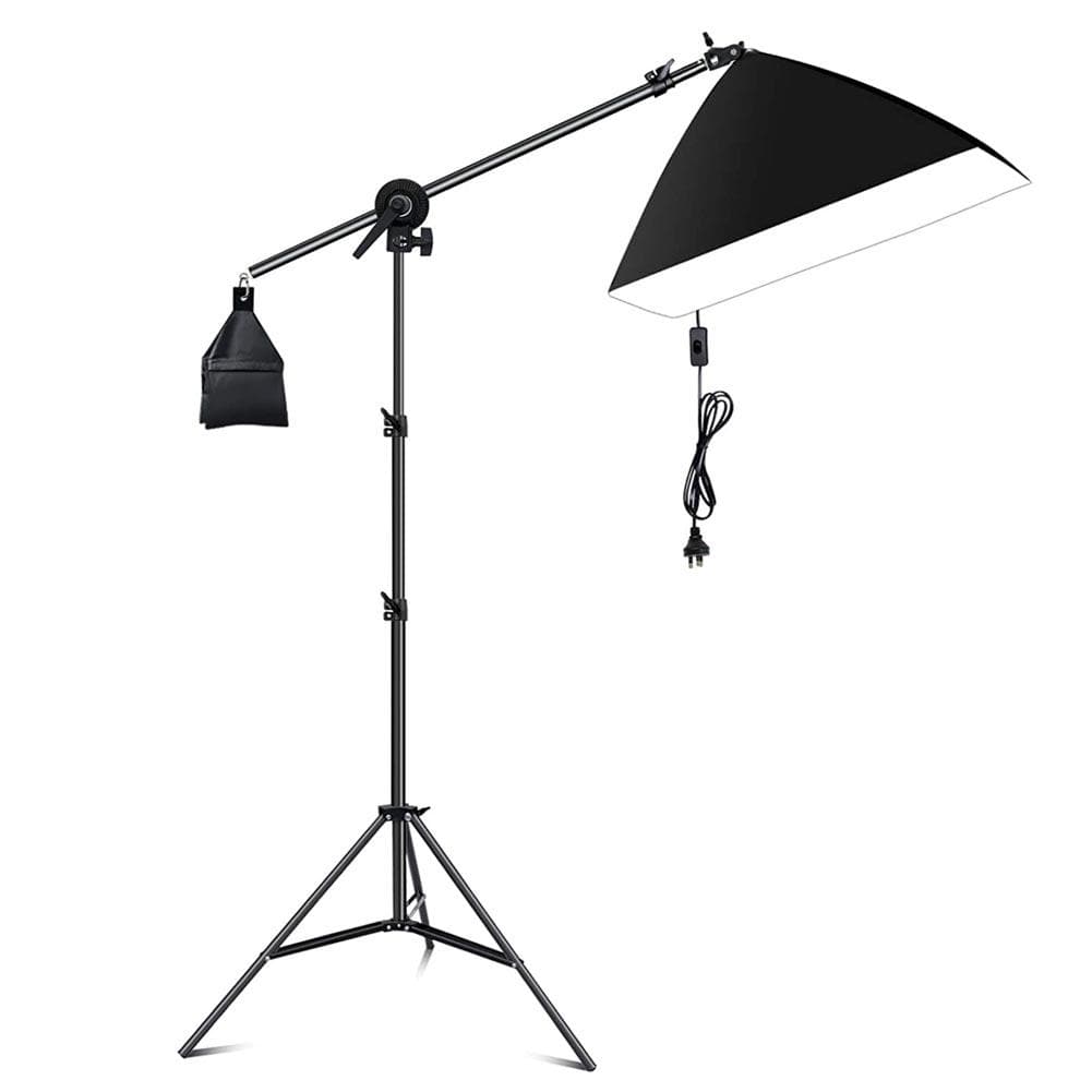 Volkwell 135W Single Rectangle Softbox Boom Arm Continuous Lighting Set
