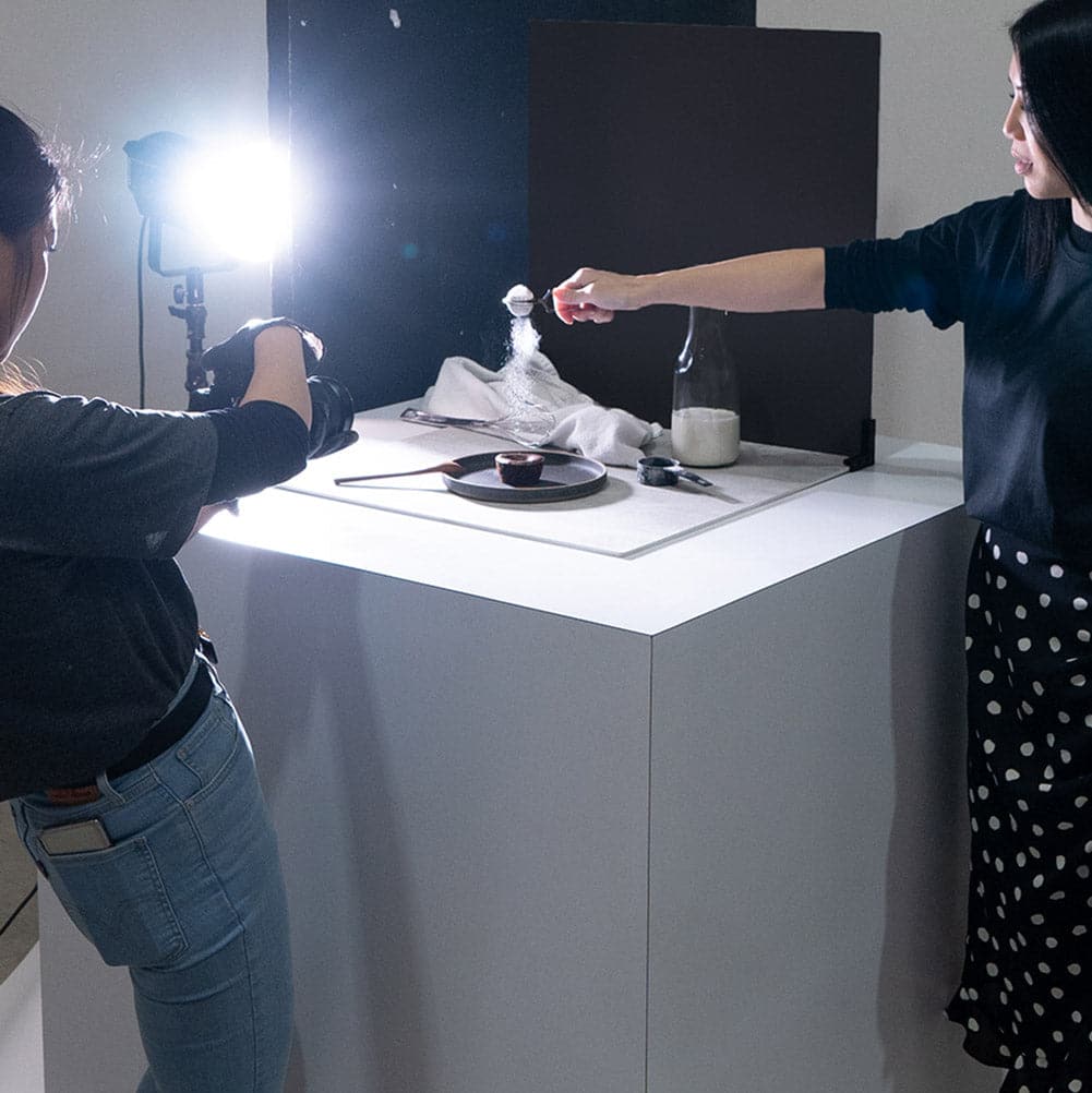 ProBoards Flat Lay Photography Rigid Black & Off White Backdrop - Minimalistic (60cm x 60cm)