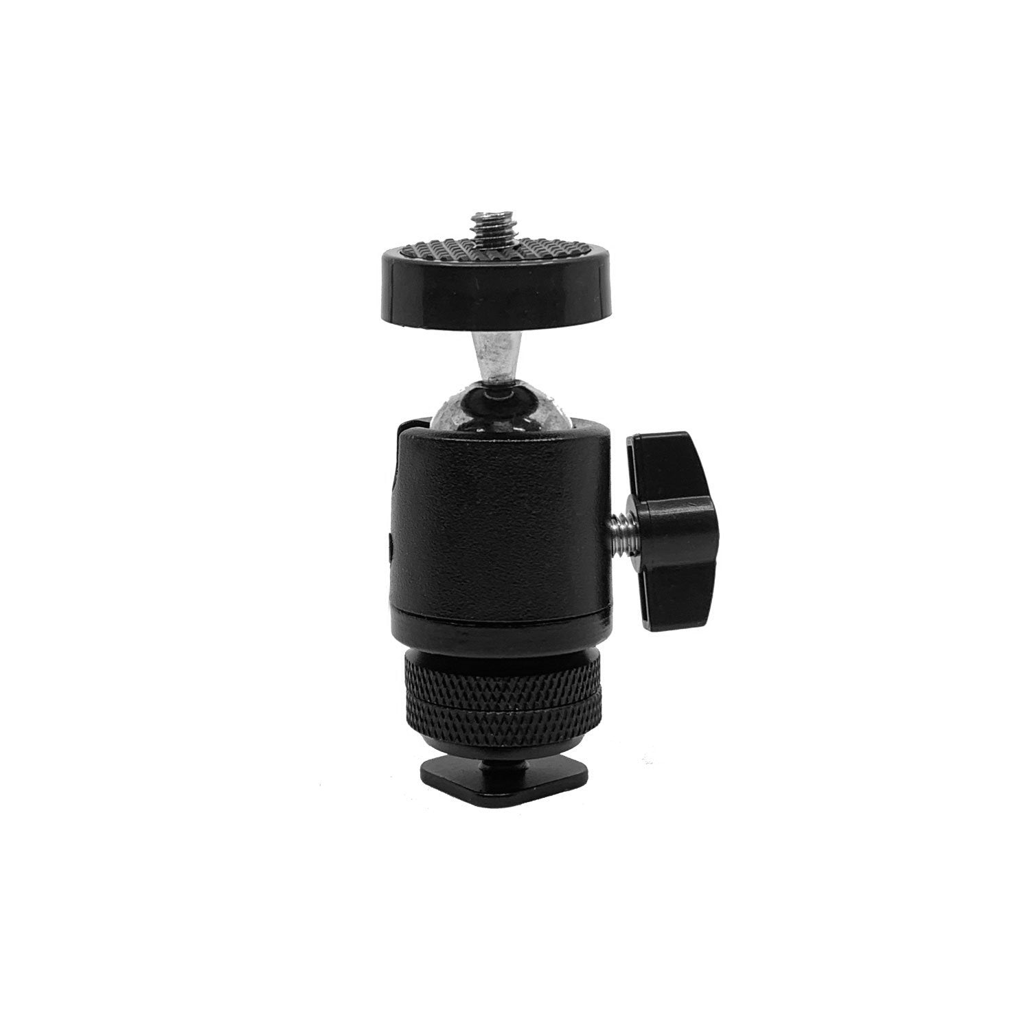 Ball Head Hot Shoe Mount with 1/4 inch Adapter Screw -  For DSLR Camera, Tripod, Light Stand