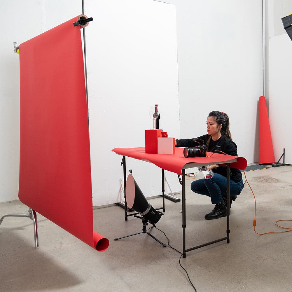 Paper Roll Paper Roll Photography Studio Backdrop Half Width (1.36 x 10M) - Tequila Sunrise Red