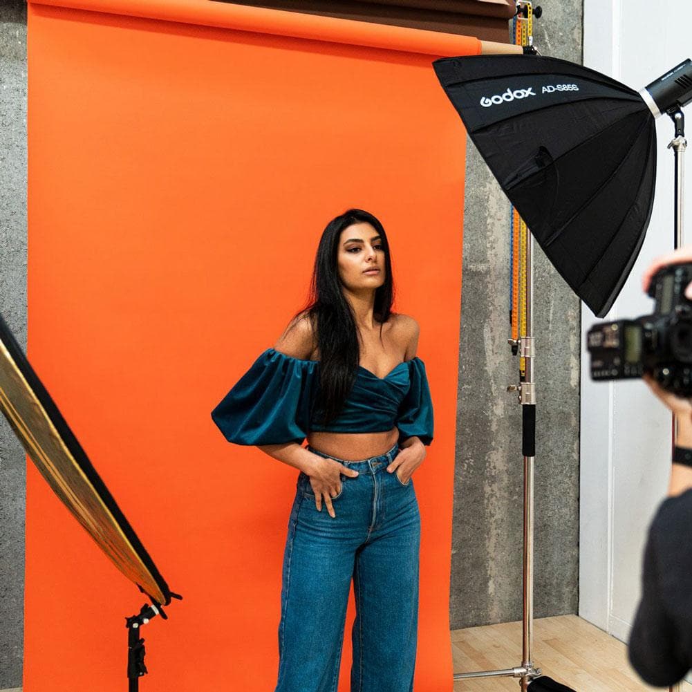 Sweet Papaya Orange Paper Roll Photography Studio Backdrop Half Width (1.36 x 10M)