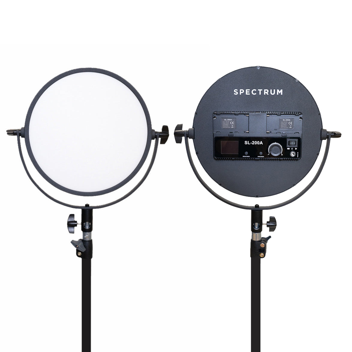 Spectrum LumiDisc 200 Bi-Colour 30W Round LED Light with Stand - Twin Kit Bundle