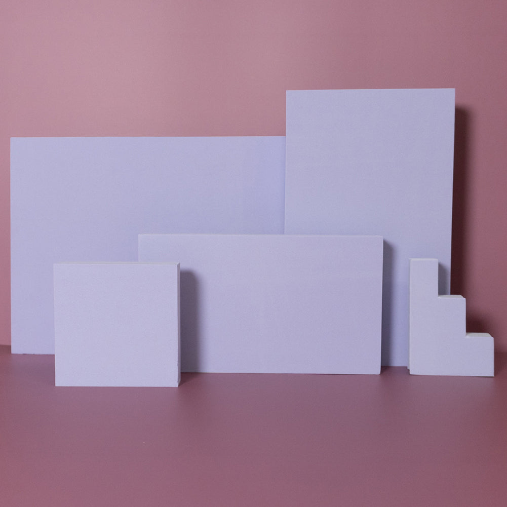 5 Piece Geometric Foam Styling Prop Set for Photography - Mermaid Purple